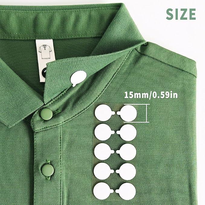 Collar Stays for Shirts & Polo’s. Fashion Hack for Plastic Collar Stay 24hr Hold, Polo Shirt Collar Fixed (120 Dots)