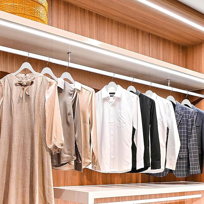 Luxury Ultra Thin 20 Space Saving Wooden Clothes Hanger, 360 Degree Rotating Hook, Best for Shirts, Blouses, Pant, Dress, Hangers White (White - Shirt/Blouse, 20)