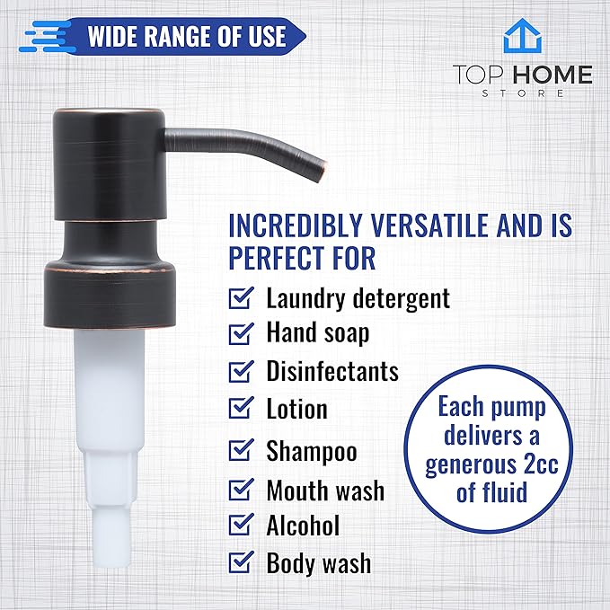 Bathroom Countertop Soap Dispensers (Oil Rubbed Bronze, 2 Pack)