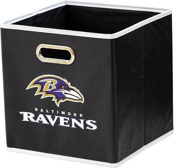 Franklin Sports NFL Storage Bins - Collapsible Cube Container + Basket - NFL Office, Bedroom + Living Room - 11"x11"