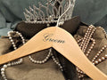 NAHANCO G20017WB Bridal Hanger, Natural Wood Suit Hanger with Black Imprint (Groom), 17” (1 Piece)