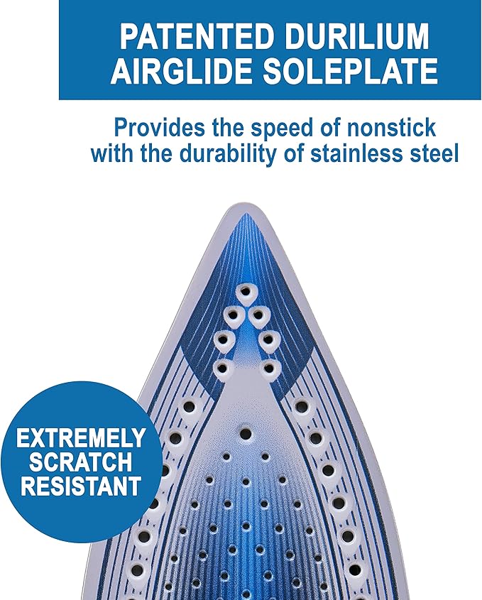 T-Fal Ultraglide Steam Iron for Clothes Durilium Soleplate, Precision Tip, Anti-Drip, Auto-Off 1800 Watts Ironing, Steaming FV5841U0 (Pack of 3)