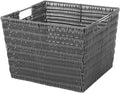 Whitmor Rattique Storage Tote Grey