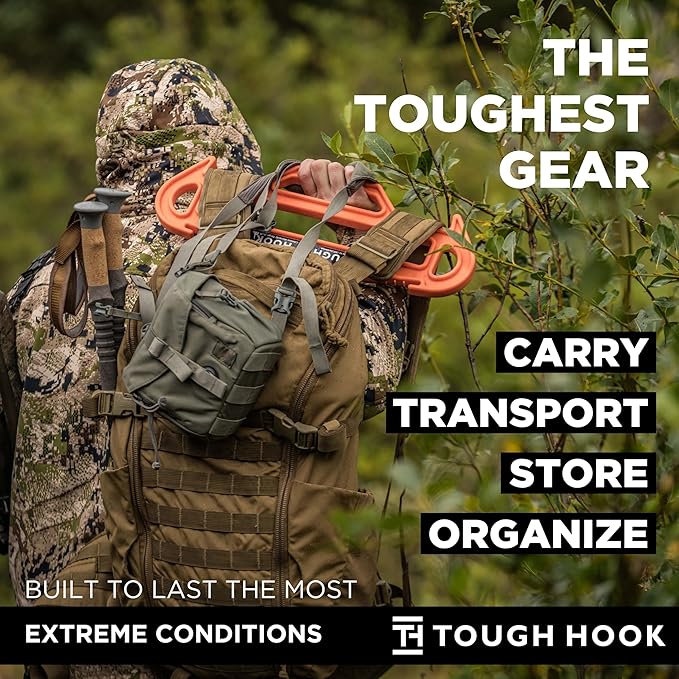 Tough Hanger XL - A Beast of a Hook – USA Made ABS Resin, X-Large | Police Gear, Scuba Gear & Dive BCD – 180-lb Cap Wetsuit DuraResin with Built in Carry Handle, The Indestructible Hanger, 2 Foliage
