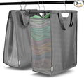 ALCOVA 2 Pack Hanging Laundry Hamper, Space-Saving Mesh Hanging Laundry Bag with Dual Handles & Sturdy Hooks, Portable Hanging Hamper for Family, College Students, Small Closet Solutions