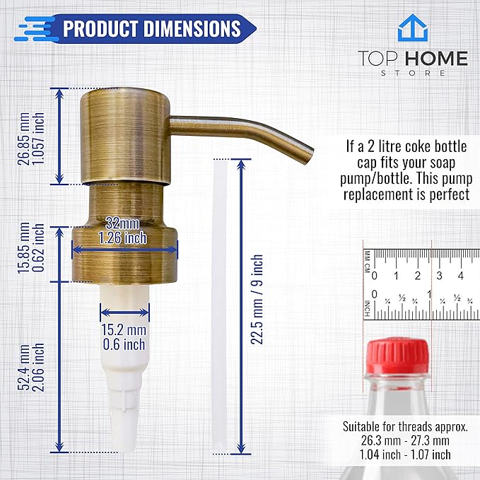 Bathroom Countertop Soap Dispensers (Bronze Brushed, 2 Pack)