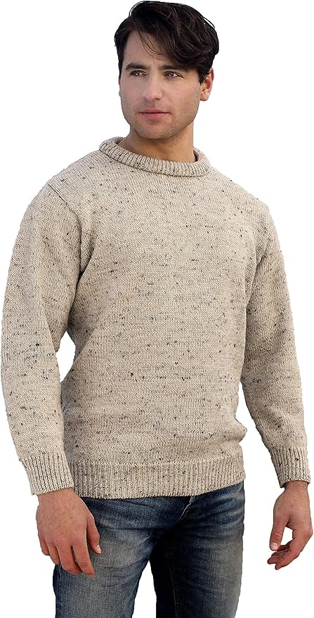 Aran Crafts Plain Crew Neck Sweater (100% Wool)