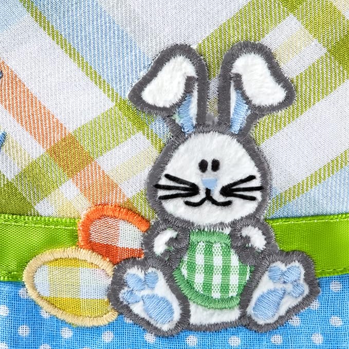 Let's Make Memories Personalized Easter Basket for Kids - For Boys - For Girls - Embroidered Name - Create Your Own - Fillable - Wicker - Easter Basket Stuffers - Small - Blue Bunny Applique