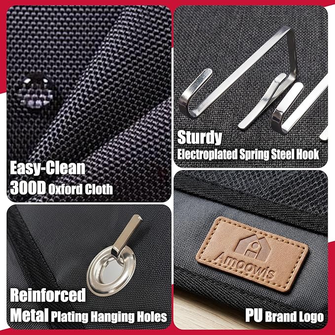 Hat Organizer for Baseball Caps, 24 Deep Pockets Hat Rack, Breathable & Visible, Black Hat Holder with 3 Hooks for Door, Bedroom, Closet Organizer
