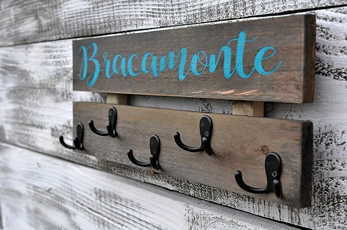 Coat Rack Rustic Wood Coat Rack With 5 Hooks