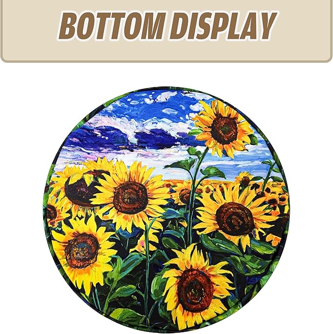 Beautiful Sunflower Flowers Laundry Basket Foldable Oxford Cloth Funny Tote Bag Laundry Hamper Clothes Storage Bucket Toy Organizer For Bathroom/Laundry Storage/Bedroom 18.9x16.5 Inch