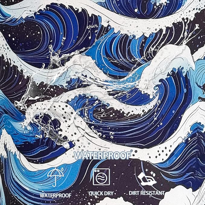 Ocean Wave Laundry Basket Sea Waves Foldable Oxford Cloth Funny Tote Bag Laundry Hamper Clothes Storage Bucket Toy Organizer For Bathroom/Laundry Storage/Bedroom 18.9x16.5 Inch