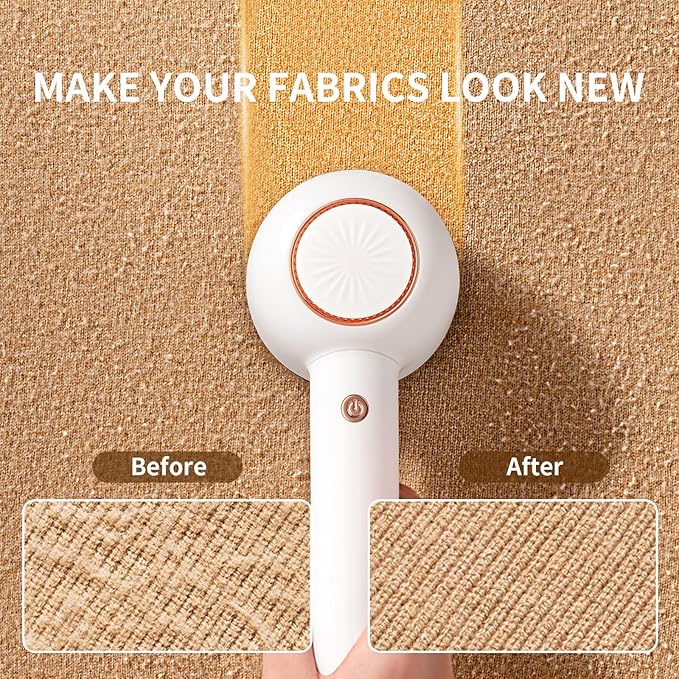 Fabric Shaver, Sweater Shavers to Remove Pilling, USB Rechargeable Lint Remover with 6-Leaf Blades, Fabric Defuzzer for Clothes Pilling, Fuzz, Lint Balls, Couch, Furniture, 2 Replacement Blades