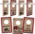 Hadley Designs 7 Lumberjack Baby Nursery Closet Organizer Dividers for Boy Clothing, Age Size Hanger Organization for Kid Toddler Infant Clothes Must Have, Shower Registry Gift, Woodland 0-24 Months