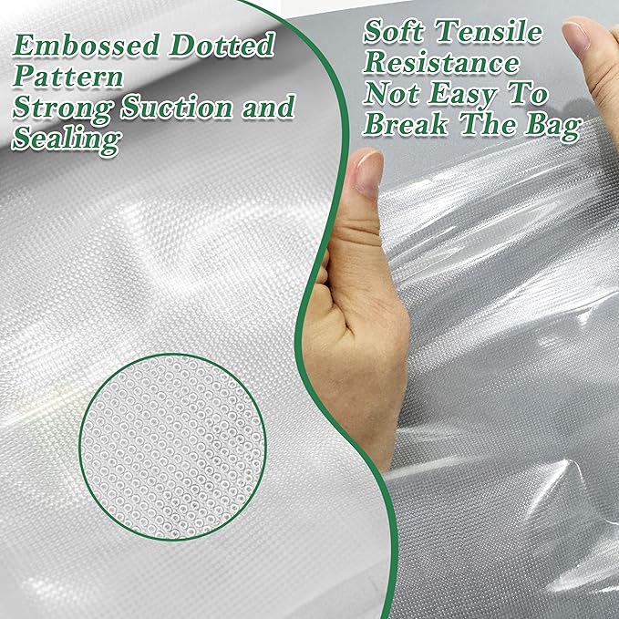 Pre-Cut Perforated Vacuum Sealer Bags Rolls 6x8 Inch,Heavy-Duty Vacuum Sealer Roll Bags 4 Rolls 120 Tear Off Bags,Easy-Tear Food Grade Storage Bags for Sous Vide, Freezer & Meat (BPA Free)
