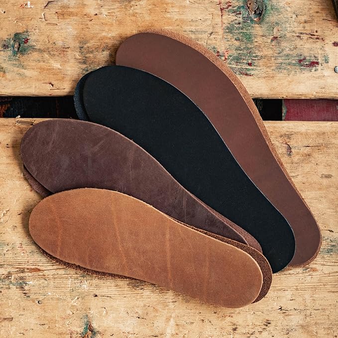 Nicks Boots Leather Insole, Standard, Men’s Shoe Size 10-11.5, Handcrafted in USA, Trim to Fit, Shapes to Your Foot for Extra Comfort