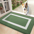 OLANLY Indoor Door Mat, 36x24, Non-Slip Absorbent Resist Dirt Entrance Mat, Washable Low-Profile Inside Entry Doormats for Entryway, Green