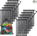 10 Pcs 8x12 Inch Nylon Mesh Drawstring Bags, with Cord Lock Closure - Delicates Laundry Bag for Washing Machine, Multipurpose Storage Bags for Basketball, Volleyball, Football, Golf Stuff Balls