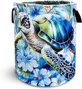 Turtle Laundry Basket Sea Turtle Foldable Oxford Cloth Funny Tote Bag Laundry Hamper Clothes Storage Bucket Toy Organizer For Bathroom/Laundry Storage/Bedroom 18.9x16.5 Inch Gift