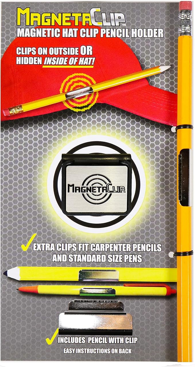 Magnetic Hat Clip Pencil Holder With Strong Magnetic Clip For Standard Pencils and Carpenter Pencils (1)