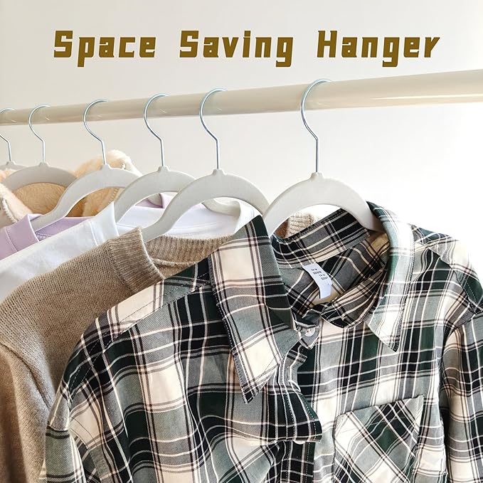 Gray Velvet Hangers 60 Pack, Anti-Slip Slim Space Saving Hangers with 360° Swivel Hook, 17.7 Inch Velvet Clothes Hangers for Coats,Sweater,Jackets,Dresses, Shirts, Suits & T-Shirts (Gray, 60)