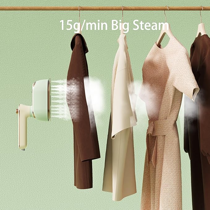 Portable Travel Steamer for Clothes,800-1150w Foldable Clothes Steamer and Iron,Fast Heat Up,180° Rotatable Handle,Powerful Wrinkle Remover for Home & Travel,Large Ceramic Heat Panel