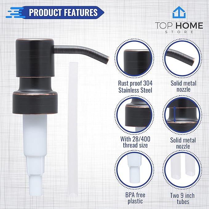 Bathroom Countertop Soap Dispensers (Oil Rubbed Bronze, 2 Pack)