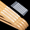 Clear Non-Slip Adhesive Strips for Wooden Hangers 200 Pcs - Anti-Skid Grip for All Hanger Types - 2.8x0.2 Inch, Ideal for Thicker Hangers - Easy-to-Apply Rubber Grippers (200)