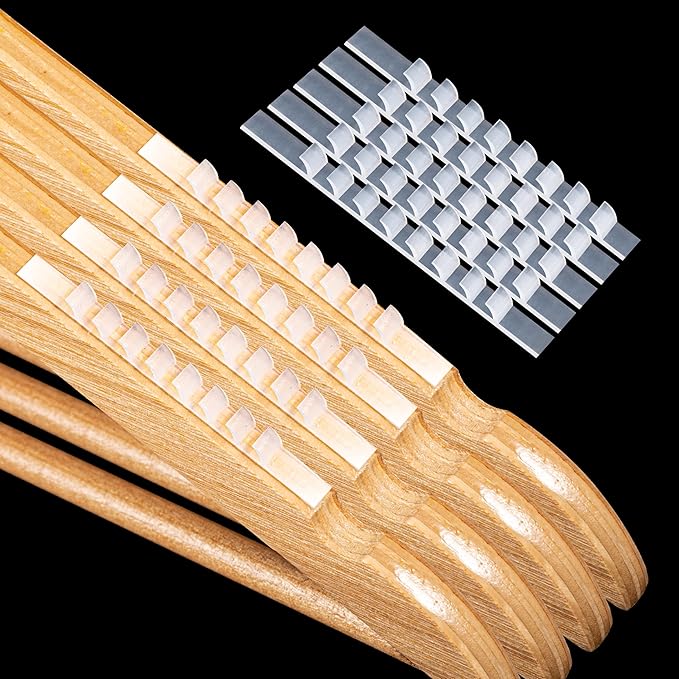Clear Non-Slip Adhesive Strips for Wooden Hangers 200 Pcs - Anti-Skid Grip for All Hanger Types - 2.8x0.2 Inch, Ideal for Thicker Hangers - Easy-to-Apply Rubber Grippers (200)