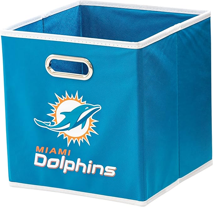 Franklin Sports NFL Storage Bins - Collapsible Cube Container + Basket - NFL Office, Bedroom + Living Room - 11"x11"