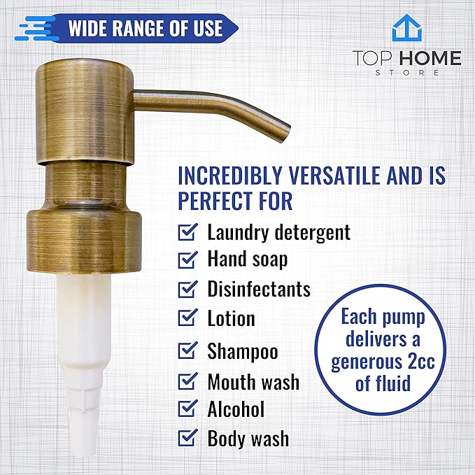 Bathroom Countertop Soap Dispensers (Bronze Brushed, 2 Pack)