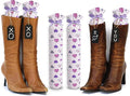 Boot Shaper Stands for Closet Organization - Keeps Them Shaped Properly - Many Patterns to Choose from - 1 Pair (Purple Hearts)