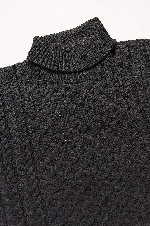 Aran Crafts Unisex Irish Cable Knitted Soft Roll Neck Sweater (100% Merino Wool)