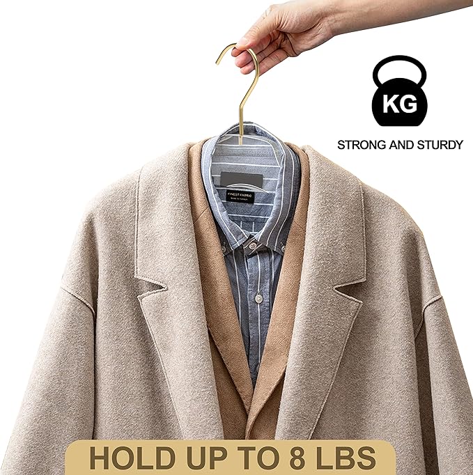 Quality Hangers Acrylic Clear Lucite Hangers - 5-Pack with Bar Matte Gold Hooks - Hangers for Clothes Like Pants Suits Jackets and Shirts - Closet and Wardrobe Organization