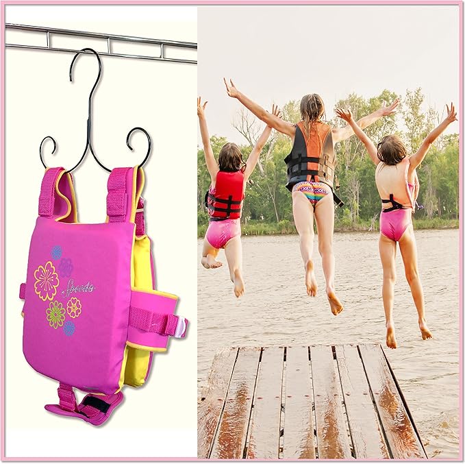 Life Jacket Hanger & Dryer - Drying Rack with 10 Hangers; Boating Storage (Black Set)