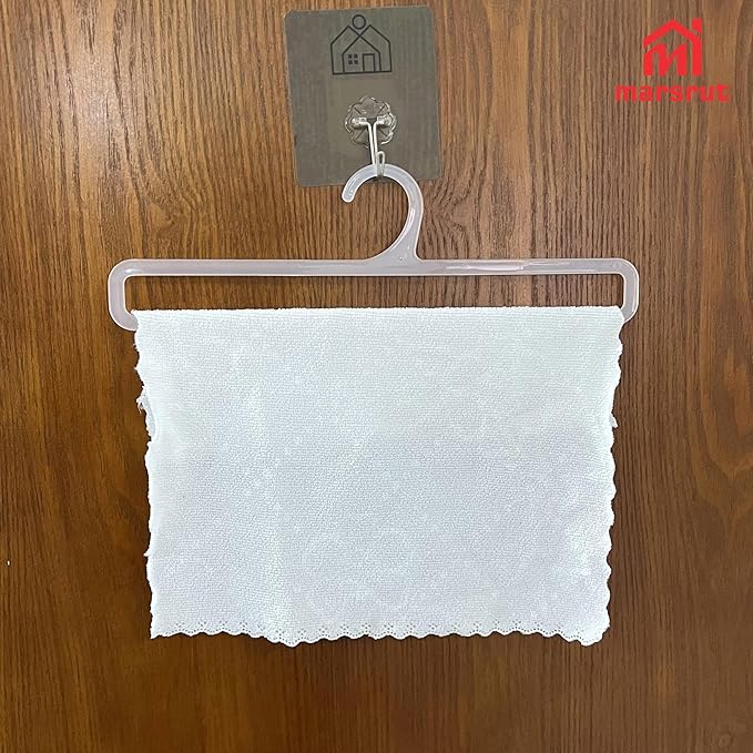 50 Packs Tea Towel Display Hanger, 10.7" Long Multifunctional Plastic Hangers Storage Racks for Hanging Storing Legging Sock Scarf Clothes Retail Wardrobe Ties Shawls Rings Belts Scarves - White