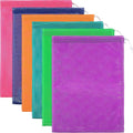Frienda 6-Piece Multicolor Nylon Mesh Drawstring Laundry Bags, 15 x 22 Inch, Gym, Shower, Toys, Beach, Delicate Items