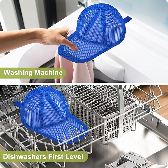 Hat Washer Cage, Foldable Hat Washer for Baseball Caps/Keep shape/Suitable for Adult & Kid's/Home Storage & Portable for Travel/Black