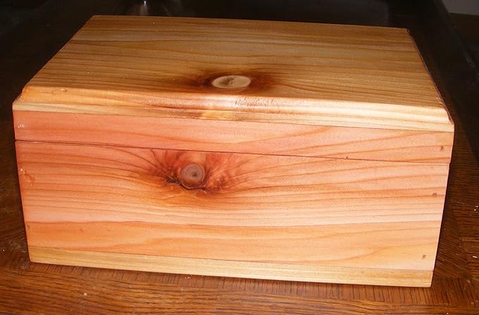 Steve's Gift Shoppe Cedar Keepsake Memory and Treasure Box or Storage Box - Size 9.75 x 7 x 4.75 Inches