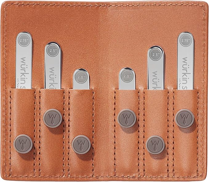 Würkin Stiffs Assorted Power Stays Magnet Collar Stay Travel Set Leather Wallet Case | Gift for Men | Seen on Shark Tank
