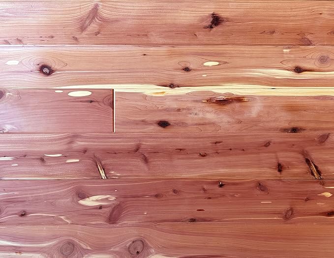 Cedar Elements Aromatic Red Cedar Planking Closet Liner 1/4" x3-3/4 x48 inch Unfinished Red Cedar Aromatic Cedar Tongue and Groove Wall Plank (15 Square Feet 1PK)