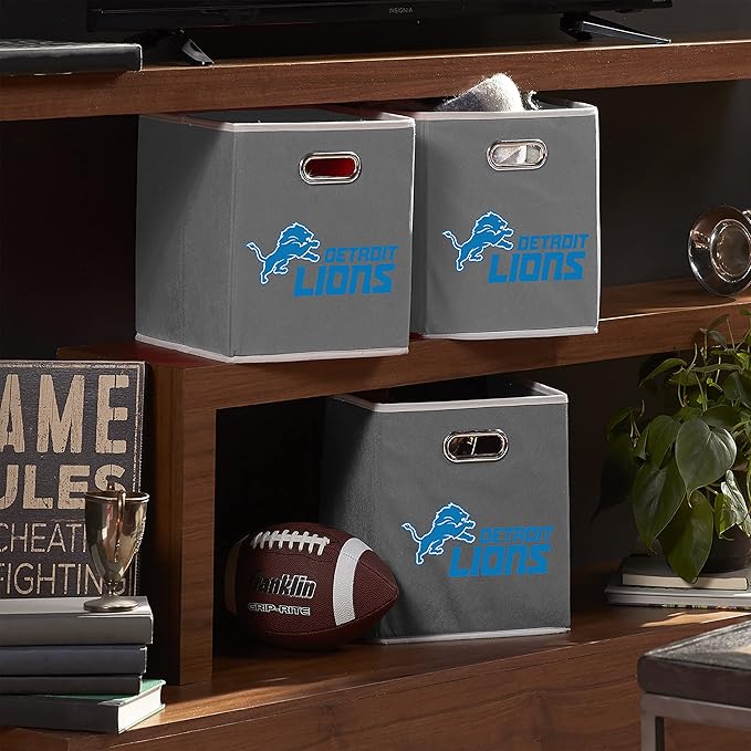 Franklin Sports NFL Storage Bins - Collapsible Cube Container + Basket - NFL Office, Bedroom + Living Room - 11"x11"