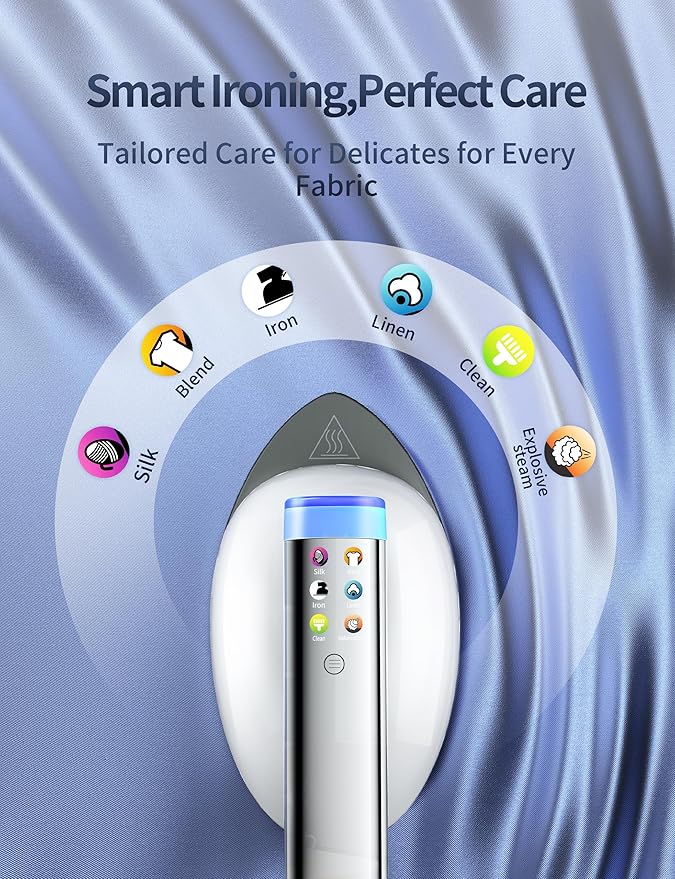 Sundu Handheld & Vertical Garment Steamer, 2-in-1 Portable Design, 30s Heat-Up, 6 Steam Modes, 800mL Tank, Auto Shut-Off for Wrinkle Removal, White