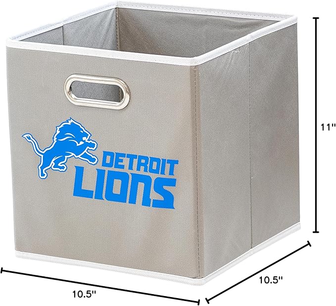 Franklin Sports NFL Storage Bins - Collapsible Cube Container + Basket - NFL Office, Bedroom + Living Room - 11"x11"