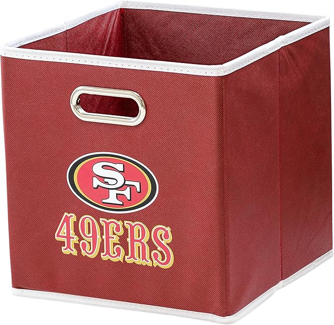 Franklin Sports NFL Storage Bins - Collapsible Cube Container + Basket - NFL Office, Bedroom + Living Room - 11"x11"