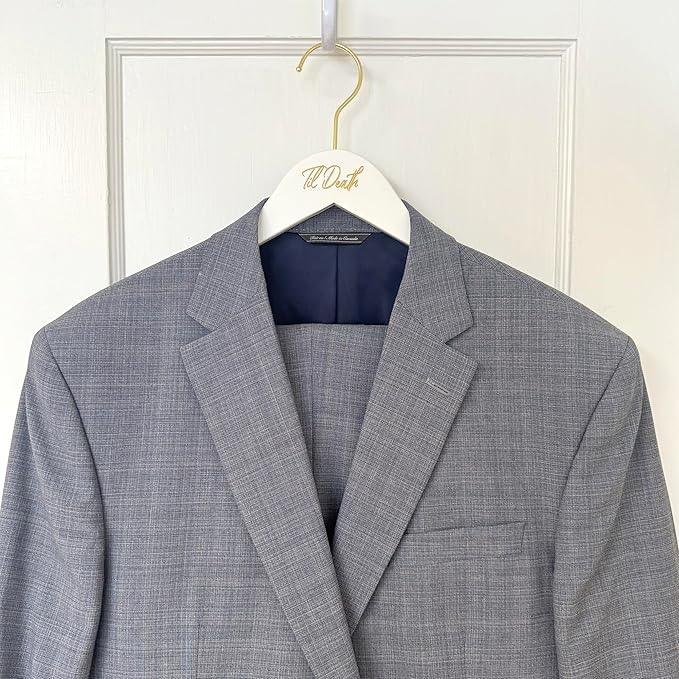 Til Death Wedding Dress, Suit or Veil Hanger (White Suit)
