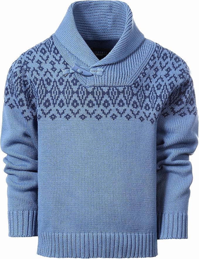 Gioberti Kids and Boys 100% Cotton Pullover Knitted Sweater with Toggle Button Closure