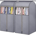 SLEEPING LAMB 43'' Garment Bags for Closet Storage with Zippers Completely Closed Wardrobe for Hanging Clothes Suits Coats Cover, 2 Packs, Grey(Hanging Rod Not Included)