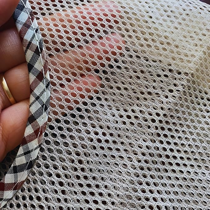 Durable Reusable Hanging Storage Mesh Bags for Fruits, Vegetables, Garlic, Ginger & Potatoes, Kitchen Storage Mesh Bag, Breathable Storage Bags for Pantry, Home Decor & Kitchen Decor (2 white bags)