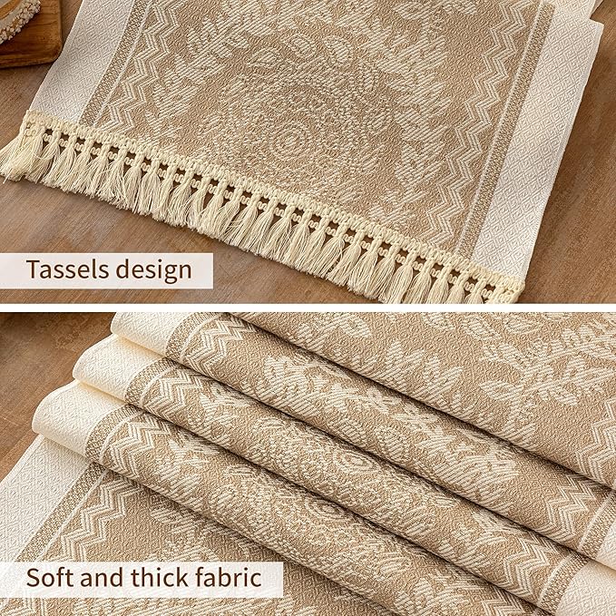 Table Runners 72 Inches Long Waterproof Boho Table Runner with Tassel Fringe,Table Runner for Party Coffee Table